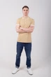 Футболка поло мужская TvoePolo однотонное XXL Бежевое (5718-16xxl) - изображение 2