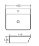 Умывальник накладной керамический Mixxus Premium Bevel-0201 с переливом 485x410x125mm (MP6480) - изображение 3