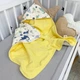 Дитячий банний рушник 0-3 роки 70х70 см Oh My Kids "Dino" жовтий - зображення 3