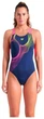 Женский купальник Arena Ripples SwimSuit V Back B (UPF 50+) 38 Темно-синий, желтый, розовый (009021-780-38) - изображение 5
