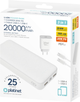 УМБ Platinet 20000 mAh + Зарядний пристрій PD 20W White (PMPB20SETW) - зображення 3