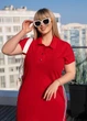 Платье-поло макси с лампасами с короткими рукавами 501590 Красный 42-44 - изображение 3