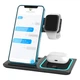 Док станция для apple айфона iphone часов iwatch эпл вотч наушников 3 в 1 23W XO WX023 складная универсальная беспроводная зарядка на айфон с подсветкой черная + адаптер в подарок - изображение 7