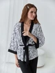 Пижама (накидка + штаны) женская из вискозы BARWA garments 0345/344 L Черная с белым (2113453443015) - изображение 7