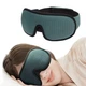 Маска на очі для сну та відпочинку з дихаючим ефектом 3D Sleep Eye Зелена - зображення 2
