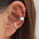 Набор серьг кафов без прокола Earcuff Серебряные 3шт - изображение 1