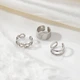Набор серьг кафов без прокола Earcuff Серебряные 3шт - изображение 2