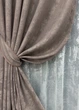 Комплект штор VR-Textil Жакард Мармур 150х270 2шт і Тюль 400х270 1669ш-1400т Какао з білим 71-008/3 - зображення 4