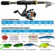 Комплект для риболовлі: вудка Proberos TFR036 2.4 м з котушкою, приманками та гачками в Сумці (3_06592) - зображення 2