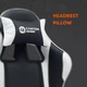 Ігрове крісло Canyon Core SGCH2 Black White (CNE-SGCH2W) - зображення 8
