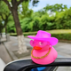 Резиновая розовая уточка в шляпе в очках Crazy Duck на торпеду Podarkus AD014-5 - изображение 2