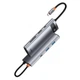 Хаб Baseus 7в1 Type-C to (2*USB3.0 + HD + Type-C +Type-C PD+ TF + SD) адаптер Metal Gleam (WKWG020113) - зображення 2