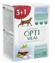 Корм вологий Optimeal 3+1 для котів з тріскою та овочами в желе 340 г (4820215364256) - зображення 1
