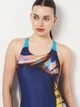 Купальник слитный женский Arena Dreamhline Swimsuit V Back 008328-760 36 Темно-синий (3468337558910) - изображение 3