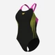 Купальник слитный женский Arena Openings Swimsuit V Back Lb 008063-590 44 Черно-салатовый (3468337424161) - изображение 8