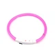 Світлодіодний LED нашийник Lesko L-18 Pink M USB водовідштовхувальний, що світиться, для собак і котів - зображення 1