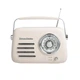 Кухонне радіо Vintage Cuisine у ретро стилі з металевою ручкою з Bluetooth та акумулятором Кремове - зображення 2