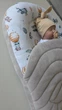 Кокон с крыльями Chickabiddy, двусторонний зима-лето, серый хлопковый велюр + зверята на паропланах, 100% хлопок, позиционер для малыша, гнёздышко для новорожденных, 90х52см - изображение 5