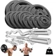 Набір дисків STRONG 76 кг з прямим W-подібним та гантельними грифами для важкої атлетики - зображення 1