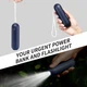 Ручной вентилятор JISULIFE Life8, 12-21 ч автономности, 2000 мАч, Power Bank, LED фонарик, 2 скорости, синий - изображение 4