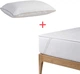 Набор U-tek Наматрасник Cotton Premium Health Care Непромокаемый с резинками по углам 160x200 см + Подушка Batiste Jean-Paul синтепух 50x70 см (COTPRE160200+PBJP5070) - изображение 1