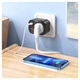 Сетевое зарядное устройство Hoco NS3, 20 Вт, Power Delivery (PD), черное, с розеткой, 3 порта, #6931474766168 - зображення 3