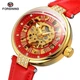 Женские часы механические Forsining Diamond Red Skeleton - изображение 2