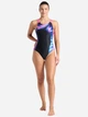 Купальник слитный женский Arena Dreamhline Swimsuit V Back 008328-500 38 Черный/Фиолетовый/Бирюзовый (3468337427957) - изображение 6