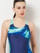 Купальник слитный женский Arena Dreamhline Swimsuit V Back 008328-780 36 Синий/Бирюзовый (3468337419013) - изображение 3