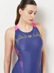 Купальник слитный женский Arena Spider Web Swimsuit V Back 007988-890 40 Фиолетовый/Розовый (3468337495987) - изображение 6