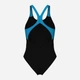Купальник слитный женский Arena Openings Swimsuit V Back Lb 008063-580 44 Черно-бирюзовый (3468337415848) - изображение 7