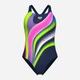 Купальник слитный женский Arena Water Fluids Swimsuit Swim Pro 008837-570 34 Темно-синий/Розовый/Салатовый (3468337533269) - изображение 6