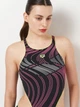 Купальник слитный женский Arena One Stream Swimsuit 008953-560 34 Черный/Розовый (3468337505532) - изображение 3