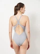 Купальник суцільний жіночий Arena Trail Swimsuit V Back 009022-520 38 Сірий (3468337535959) - зображення 2