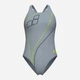 Купальник суцільний жіночий Arena Trail Swimsuit V Back 009022-520 38 Сірий (3468337535959) - зображення 4