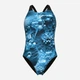 Купальник слитный женский Arena Blue Flowers Swimsuit V Back 009027-850 38 Синий/Черный (3468337506430) - изображение 4