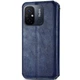 Кожаный чехол-книжка GETMAN Cubic для Xiaomi Redmi 12C Синий - изображение 2