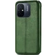 Шкіряний чохол-книжка GETMAN Cubic для Xiaomi Redmi 12C Зелений - зображення 3