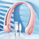 Вентилятор на шею портативный Neck Fan Х5 аккумуляторный + USB Розовый - изображение 1