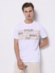 Футболка хлопковая длинная мужская Colin's CL1074709WHT S White с принтом (8684112752433) - изображение 1
