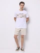 Футболка хлопковая длинная мужская Colin's CL1074709WHT S White с принтом (8684112752433) - изображение 3