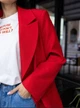Женский пиджак оверсайз Сабрина LEO PRIDE 0148 48 Красный ( LP - 0148/3 E ) - изображение 5