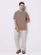 Футболка хлопковая длинная мужская Colin's CL1074161TPE S Taupe (8684112749068) - изображение 3