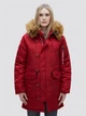 Парка зимняя с мехом женская Alpha Industries N-3B W XS Бордовая - изображение 15