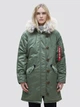 Парка зимняя с мехом женская Alpha Industries Elyse WJE45500C1 XS Темно-зеленая - изображение 15