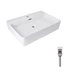 Комплект Qtap Nando LT: Раковина подвесная прямоугольная 610х420х140 мм White + Донный клапан PU02O - изображение 1