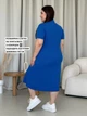 Платье-футболка в рубчик синее Merlini Поло 700001567 размер 2XL-3XL - изображение 2