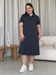 Платье-футболка в рубчик серое Merlini Поло 700001564 размер 4XL-5XL - изображение 1