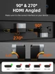 Перехідник Cabletime HDMI Male to Female Adapter 270° Лівій Degree, 8K60Hz, 4K120Hz (CP43G) - зображення 3