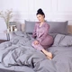 Простынь MirSon двуспальная 180x220 см 30-0010 Light Gray Satin Stripe (2200005251324) - изображение 7